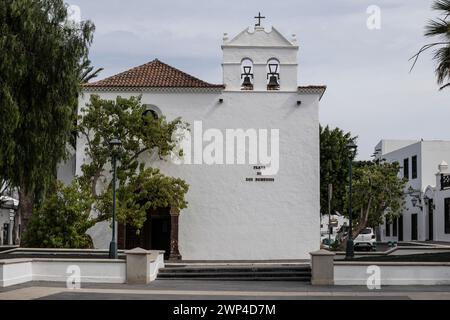 Chiesa a Yaiza, Lanzarote, Isole Canarie, Spagna Foto Stock