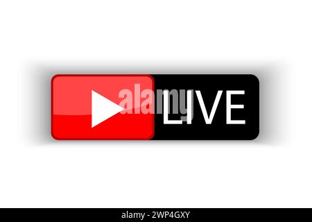 Icona moderna del live streaming. Modello banner Web. Progettazione dell'interfaccia utente Web. Gioca online. Illustrazione vettoriale. immagine stock. EPS 10. Illustrazione Vettoriale