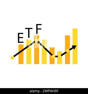 Grafico ETF. Commercio di investimenti finanziari. Concetto finanziario. Concetto di trading azionario. Illustrazione vettoriale. immagine stock. EPS 10. Illustrazione Vettoriale