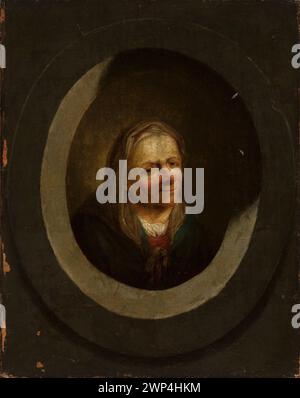 busto del xviii secolo in un cartiglio di pietra, che mostra un ritratto in una cornice ovale con sfondo neutro. Parte della collezione Wincenty Walewski, donata. Foto Stock