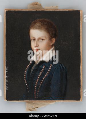 Ritratto di Jerzy Henryk Lubomirski (1817-1872) da Przeworsk da giovane, dipinto da Friedrich Rinn nel XIX secolo. Raffigura un soggetto maschile aristocratico in uniforme, in posa di quarti di trois, parte delle collezioni Ossolineum, mettendo in risalto la gioventù, l'abbigliamento e la moda dei primi anni del XIX secolo. Foto Stock