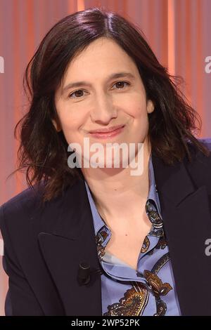 Trasmissione televisiva cinque minuti, Roma, Italia Roma, Italia. 05 marzo 2024 immagine da sinistra a destra , Elly Schlein partecipa alla trasmissione cinque minuti, Imago-Imago-Images/Emmefoto Copyright: XImago-Imago/Emmefotox Foto Stock