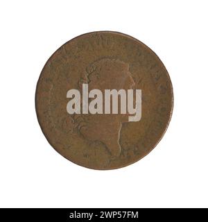 Questa moneta del 1777 di Efraim Brenn raffigura il re Stanisław August Poniatowski, che illustra il design numismatico reale polacco del XVIII secolo e la ritrattistica. Foto Stock