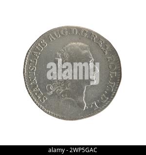 Una otówka moneta della corona del 1773 raffigurante il re polacco Stanisław August Poniatowski, coniata da Antoni Partenstein alla zecca di Varsavia. Foto Stock