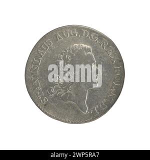 Una moneta da incoronazione del 1775 sotto il re Stanisław August Poniatowski, coniata da Efraim Brenn, che mostra insegne reali e ritratti. Foto Stock