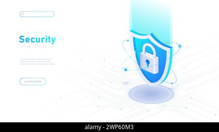 Vettore del poster bianco di sicurezza Illustrazione Vettoriale