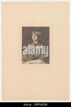 Ritratto del cardinale Bibbiena dopo Raffaello di Feliks Stanisław Jasiński, 1892. Parte della collezione Society of Encouragement of fine Arts, raffigurante il clero nella ritrattistica maschile con stile grafico francese e polacco. Foto Stock