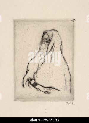 Un dipinto del 1912 di Emil Orlik raffigurante una donna araba velata in Egitto, presentato in stile modernista, compresa la rappresentazione del busto. Foto Stock