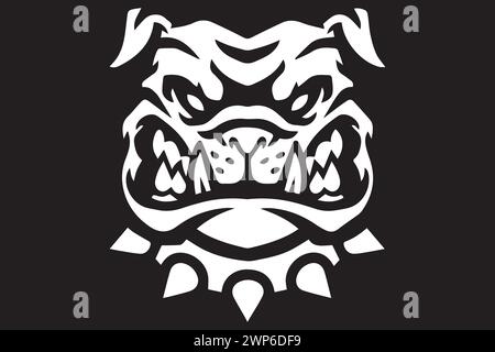 Aggressivo Bulldog Mascot Vector – Fierce Animal Logo per lo sport e il branding Illustrazione Vettoriale