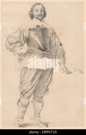 Hans Urlich von Schaffgotsch in costume da campo; Scholtz, Julius (1825-1893); 1850-1855 (1844-00-00-1844-00-00); Schaffgotsch (famiglia), Schaffgotsch, Hans Ulrich von (1595-1635), Schlesisches Museum der Bildenen Künste (Wrocław - 1880-1945) - collezione, Scholtz, Hanna (FL. CA 1912) - Dar, uomini, ritratti, ritratti degli uomini, ritratti degli uomini, ritratti degli uomini, disegni tedeschi, spade, guerra trentennale (1618-1648), armatura Foto Stock