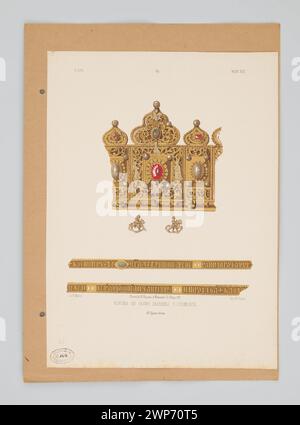 Illustrazione della corona di Silver Sister Zygmunt in P Ocko, parte delle arti medaline dell'età della rinascita dopo il XVII secolo, documentata da Przedziecki e Rastawiecki, stampata da Fajans a Varsavia e Parigi, 1853-1855. Foto Stock