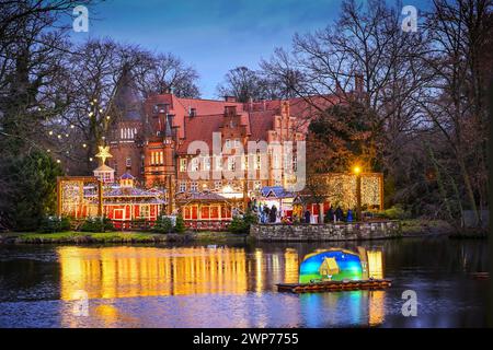 Weihnachtsmarkt am Bergedorfer Schloss, Bergedorf, Amburgo, Germania, Europa Foto Stock