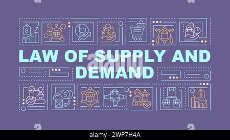 Analisi della domanda di fornitura concetto di parola viola Illustrazione Vettoriale