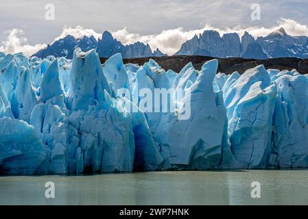 Ghiacciaio Grey, parco nazionale Torres del Paine, Patagonia, Cile. Foto Stock