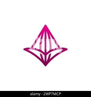 Logo Flower Lotus. Logo Organic Flower. Logo line Lotus Illustrazione Vettoriale