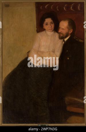 Un ritratto del 1908 di Wojciech Weiss raffigurante la sorella dell'artista con suo marito, creato in stile giovane Polonia, che rappresenta la ritrattistica polacca dell'inizio del XX secolo. Foto Stock
