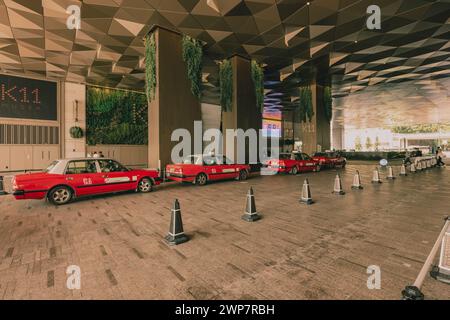 Lo stand dei taxi al K11 MUSEA di Hong Kong Foto Stock