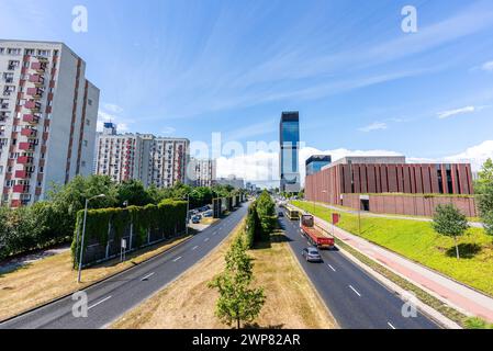 Splendida vista di Katowice, capitale della Slesia, nella Polonia meridionale Foto Stock