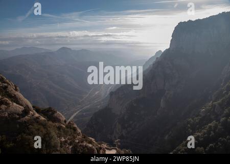 Vista aerea del monte Montserrat in Catalogna Foto Stock