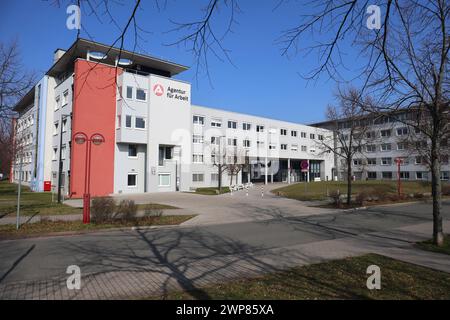 Erfurt 04.03.2024, Erfurt, Agentur fuer Arbeit - Aussenansicht *** Erfurt 04 03 2024, Erfurt, Agenzia per l'impiego vista esterna Foto Stock