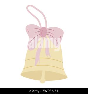 Icona piatta dell'illustrazione del vettore a campana manuale. Illustrazione Vettoriale