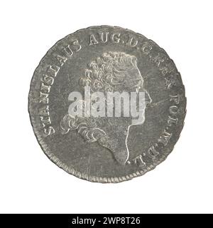 Moneta datata 1772 che mostra 2 incoronazioni sotto il re Stanisław August Poniatowski, coniata da Justin Schröder, maestro di zecca di Varsavia (1768-1772). Foto Stock