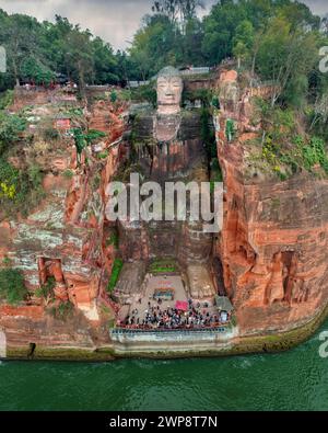 Buddha gigante di Leshan vicino a Chengdu, Cina Foto Stock