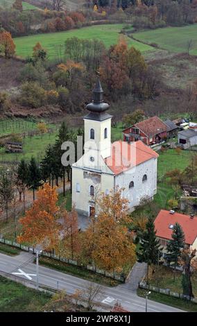 Chiesa parrocchiale di St Caterina di Alessandria a Komarevo, Croazia Foto Stock