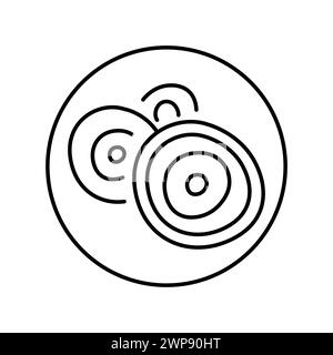 Icona linea colore celle. Organizzazione nell'organismo. Elemento isolato vettore. Tratto modificabile. Illustrazione Vettoriale