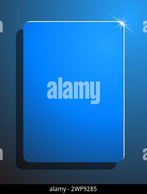 Sfondo con biglietto da visita vuoto di colore blu e riflesso. Illustrazione vettoriale Illustrazione Vettoriale