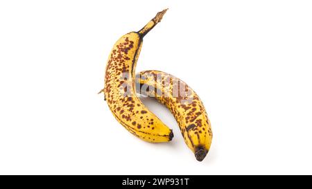 Banana isolato su sfondo bianco. Foto Stock