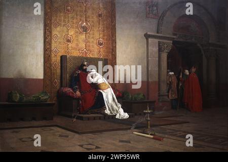 La scomunica di Robert il Pio (francese: L'Excommunication de Robert le Pieux) è un dipinto del 1875 di Jean-Paul Laurens Foto Stock