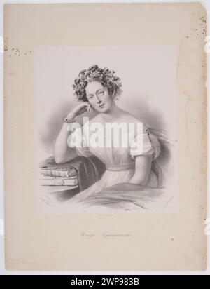 Ritratto della pianista e compositrice Maria Szymanowska, creato tra il 1827 e il 1830 da Jozef Oleszkiewicz e V. D'Harlingue a San Pietroburgo, che mostra il soggetto in abiti d'epoca e dettagli del viso. Foto Stock