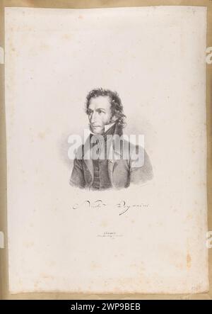 Un ritratto grafico del violinista Niccolò Paganini creato da Rudolf Weber a Lipsia intorno al 1828-1830, che mostra la parte superiore del corpo e del volto di Paganini. Foto Stock