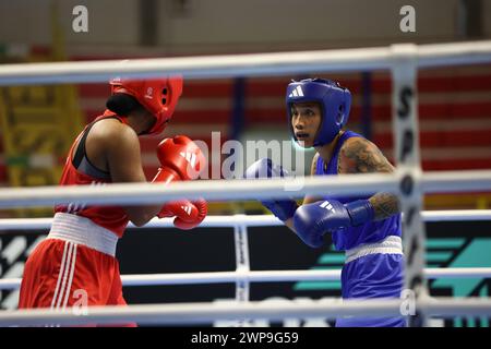 Busto Arsizio, Italia, martedì 6 marzo 2024. BACYADAN Hergie (FILIPPINE) durante la Boxing Road to Paris, e-Work Arena, Busto Arsizio. Crediti: Mattia Martegani/Alamy Live News Foto Stock