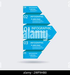Modello infografico freccia Origami, illustrazione vettoriale Illustrazione Vettoriale