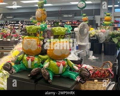 Baltimora, Stati Uniti. 28 febbraio 2024. Baltimora, Maryland, USA il 28 febbraio 2024. Il Giant Food Grocery Store è pieno di articoli per il St. Festa di Patrick. (Foto di Robyn Stevens Brody/Sipa USA) credito: SIPA USA/Alamy Live News Foto Stock