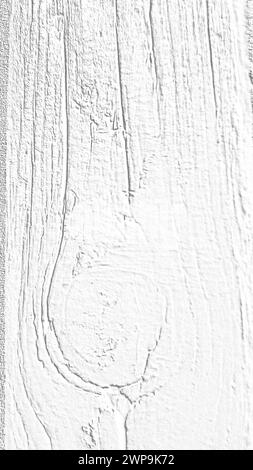 Struttura in legno grigia su sfondo bianco. Il bordo di una panchina di legno, composta da due assi. Grigio e bianco Foto Stock