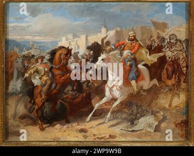 Uno schizzo di Stanisław Chlebowski creato prima del 1876 raffigurante un episodio delle guerre austro-turche del XVI-XVIII secolo, con turchi, cavalli e costumi orientali, conservati nella collezione Goldberg-Górski. Foto Stock