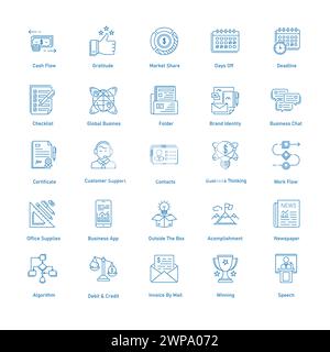 Business Investment Strategy Vector Icon Design Pack Illustrazione Vettoriale