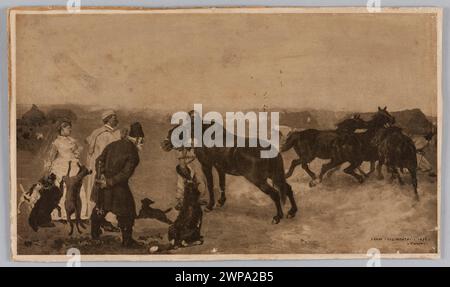 Riproduzione di immagini: Józef Chełmoński (1849-1914), revisione della mandria in Ucraina; circa 1920 (1915-00-00-1939-00-00-00); Foto Stock