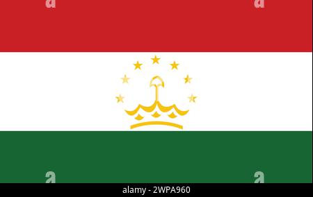 Bandiera nazionale del Tagikistan, bandiera del Tagikistan, segno del Tagikistan Illustrazione Vettoriale