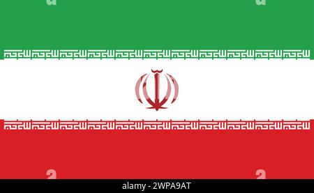 Bandiera nazionale dell'Iran, segno dell'Iran, bandiera dell'Iran Illustrazione Vettoriale