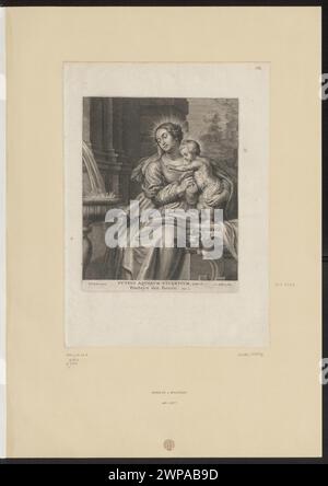 Raffigura la Madonna con i bambini, basata su Rubens e incisa da Schelte Bolswert intorno al 1645. Rappresenta le tradizioni dell'arte religiosa fiamminga del XVII secolo. Foto Stock
