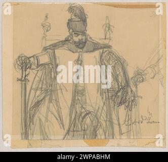 Uno studio di Jan Matejko per "Batory Near Pskov" (1869-1871), incentrato sul re Stefan Batory, l'uniforme militare e la composizione del campo di battaglia. Foto Stock