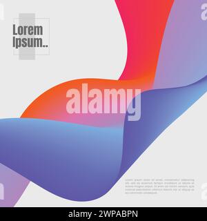 Moderno set di copertine astratte. Composizione delle forme del gradiente freddo. Vettore Eps10. Coperture moderne con forme colorate e tortuose. Design minimalista alla moda. Abstra Illustrazione Vettoriale