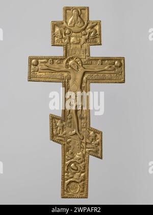 Raffigurazione ottocentesca della Crocifissione di Cristo su croce, creata da un laboratorio sconosciuto. Foto Stock