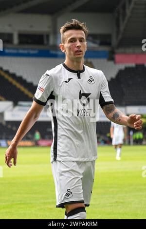 Swansea, Galles. 27 luglio 2019. Bersant Celina di Swansea City durante l'amichevole pre-stagione tra Swansea City e Atalanta BC al Liberty Stadium di Swansea, Galles, Regno Unito, il 27 luglio 2019. Crediti: Duncan Thomas/Majestic Media. Foto Stock