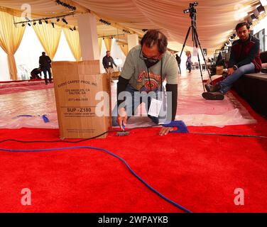 Los Angeles, Stati Uniti. 6 marzo 2024. Il tappeto rosso per il 96° Academy Awards sarà collocato su Hollywood Boulevard. Gli Oscar saranno presentati a Hollywood il 10 marzo 2024. Credito: Barbara Margarete Munker/dpa/Alamy Live News Foto Stock