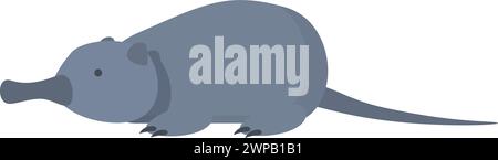 Vettore cartoni animati icona desman fur. Mammifero carino naturale. Grafica zoologica Illustrazione Vettoriale